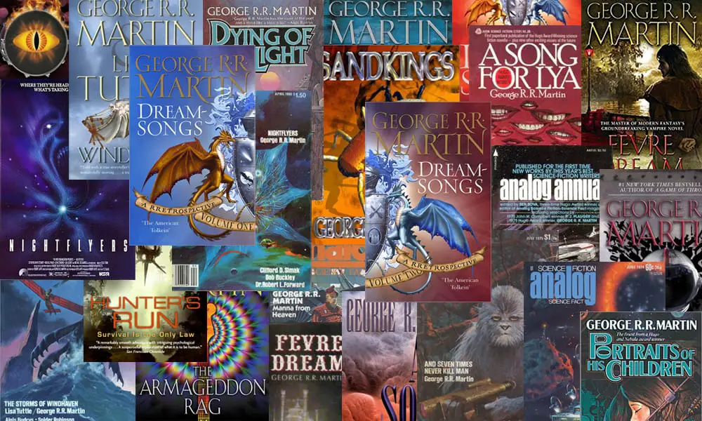 Several covers of George R R Martin's books