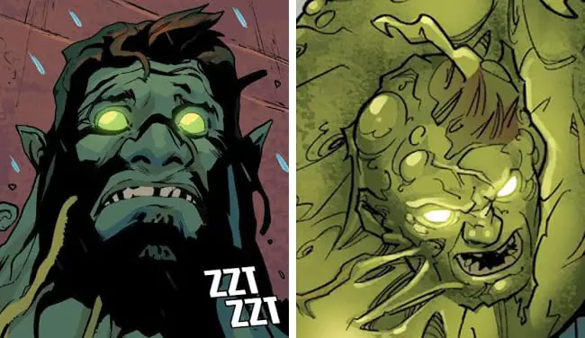 Oliver in different art styles in Hulk #9