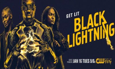 Black Lightning, Anissa, and Jennifer with the phrase Get Lit