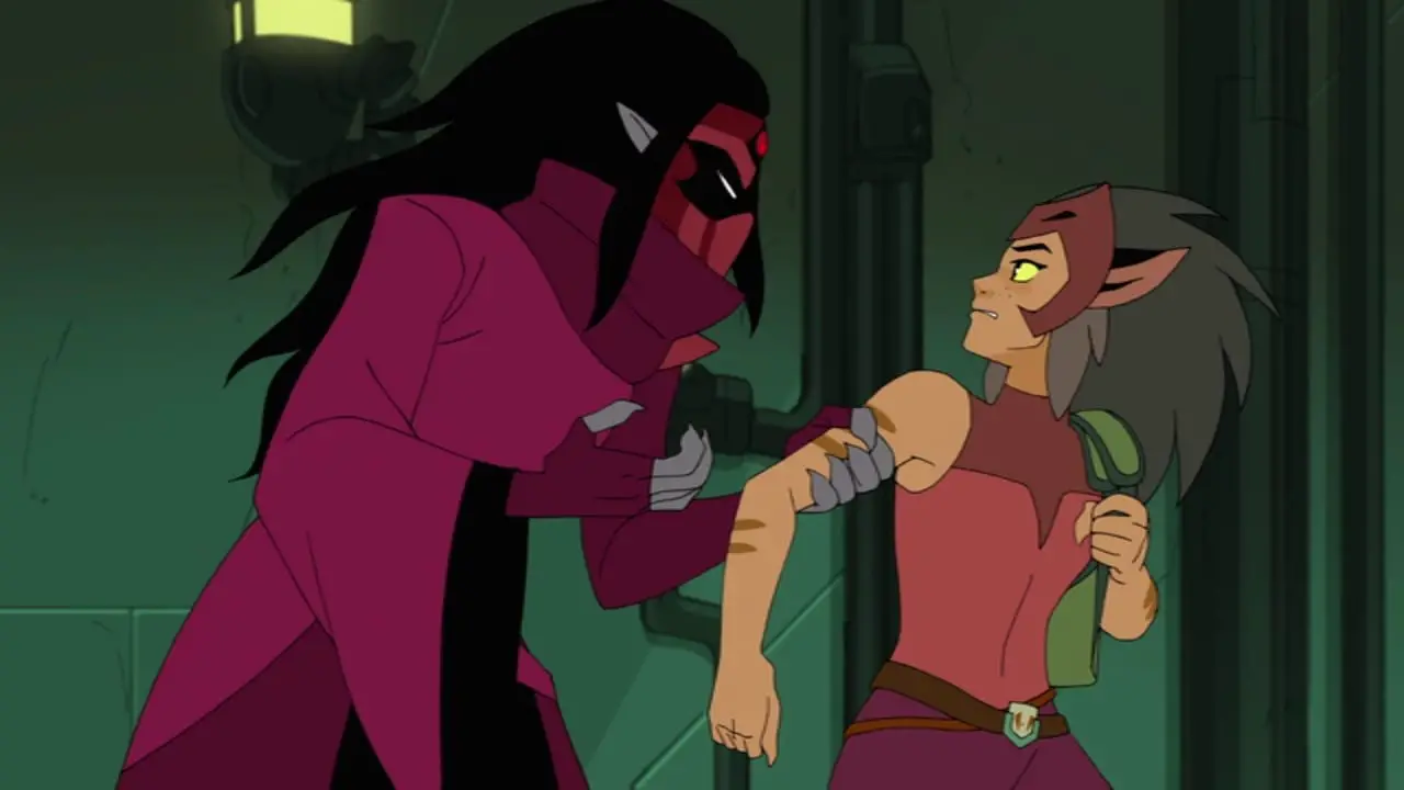 That worse villain is Shadow Weaver, Adora and Catra’s commanding officer/m...
