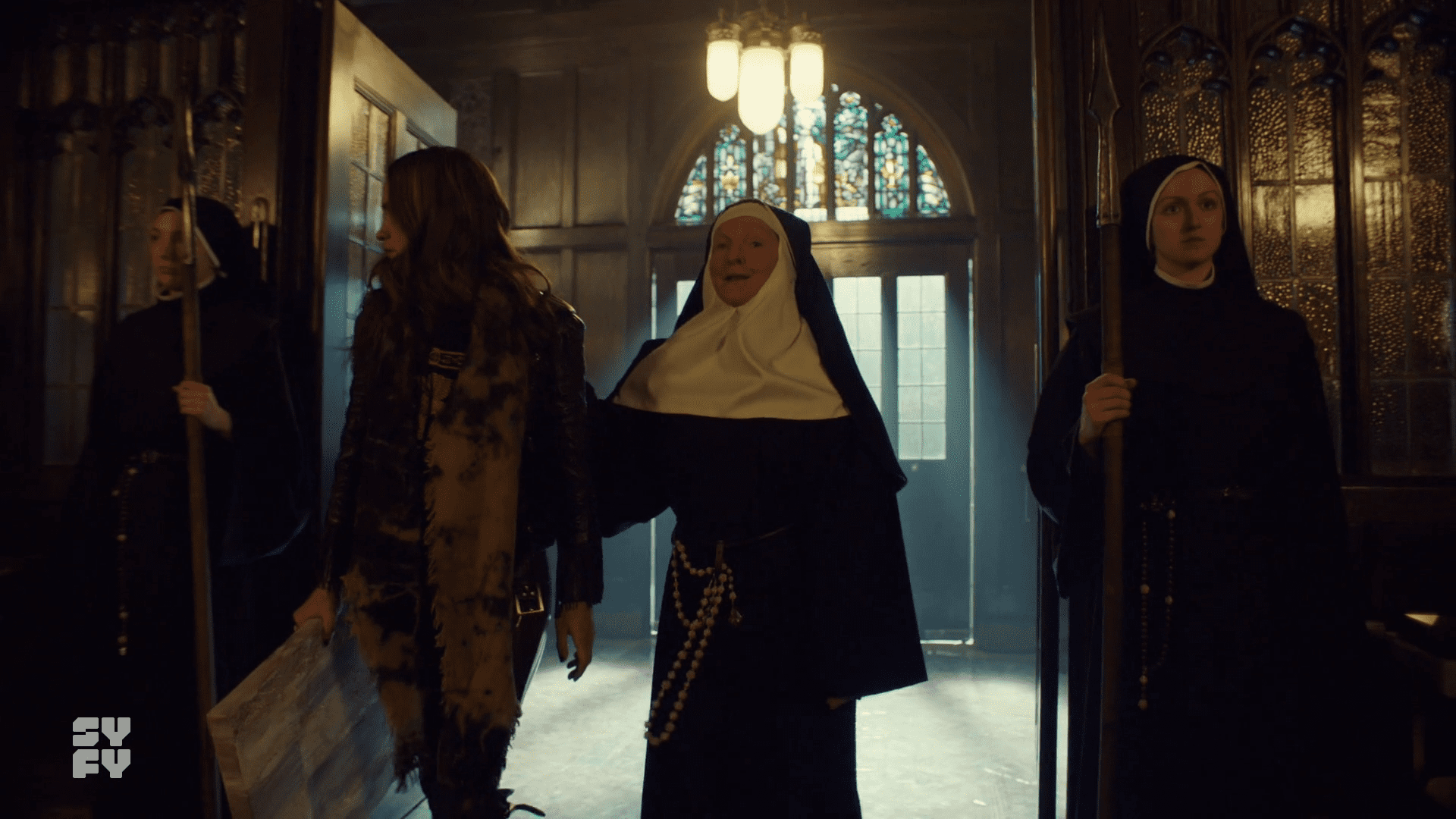 War Is On the Horizon for Wynonna Earp 3 Wynonna at a nunnery.