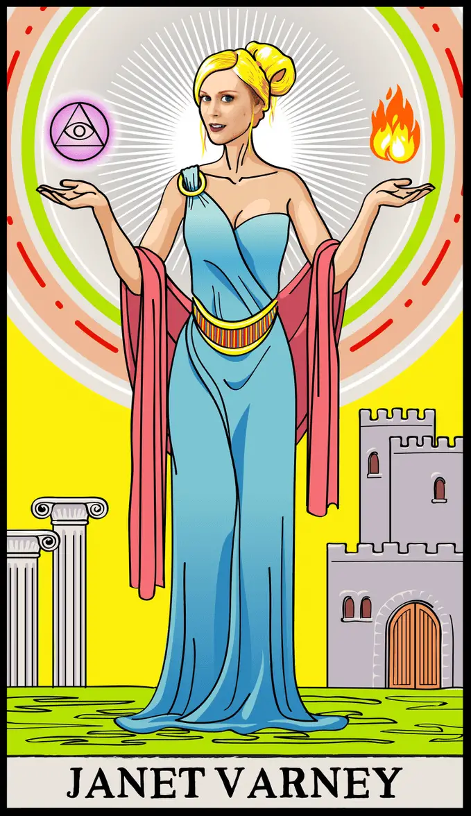 Horoscopes, Avatars, And COVID Era Comedy: A Chat With Janet Varney 4 Janet's tarot card from Fortune Rookie