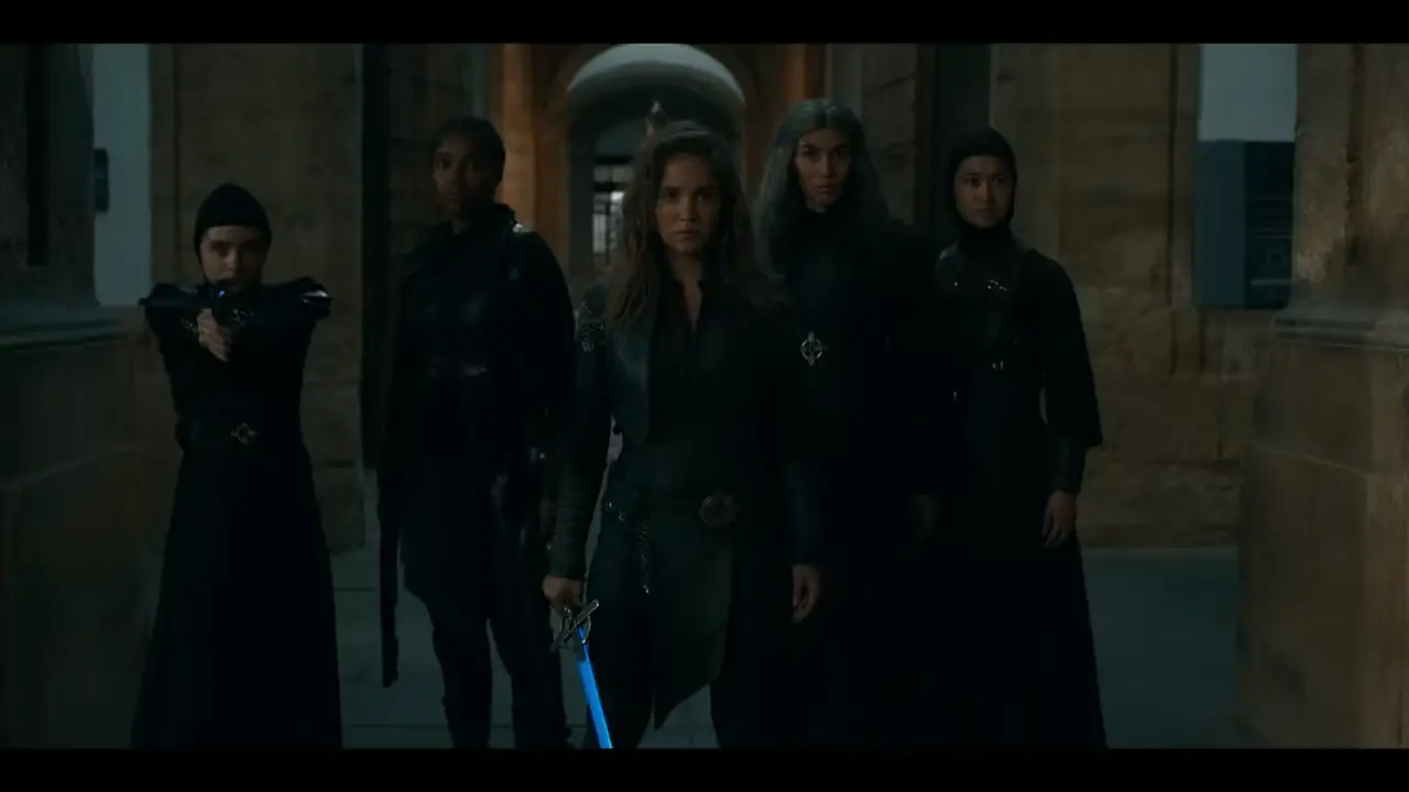 The Glorious Dumbass Ascends 5 Ava flanked by Camila, Mary, Lilith and Beatrice.