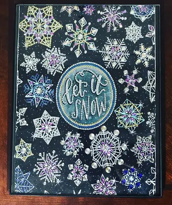 Diamond Painting a Meditative and Mesmerizing Craft 3 let it snow diamond painting with snowflakes all around