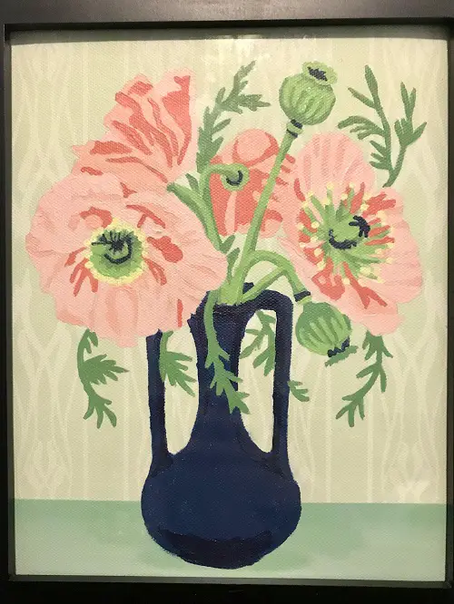 elle crée Paint By Number Kits Perfect For Everyone 3 painting of poppies in a vase