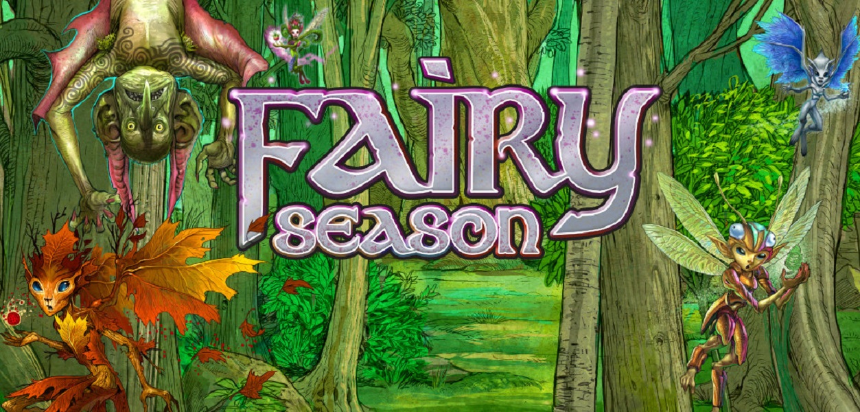 fairy season banner with four different woodland creatures