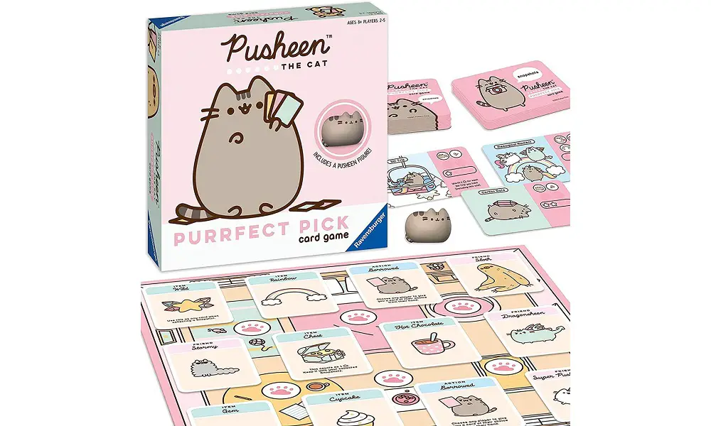pusheen game with board and some cards