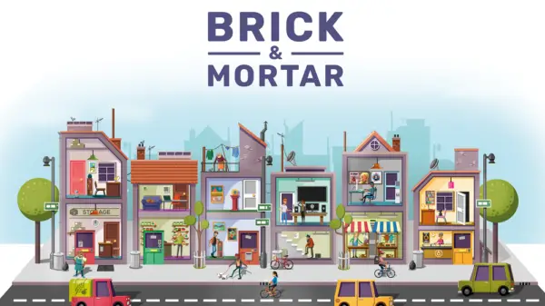 shops and stores brick and mortar illustration