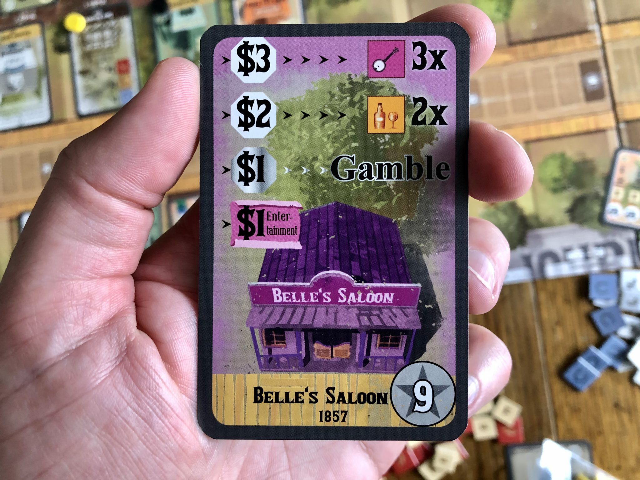 Nevada City Board Game - Ready to Strike it Rich? 8 Nevada City - a variety of buildings to build the town.