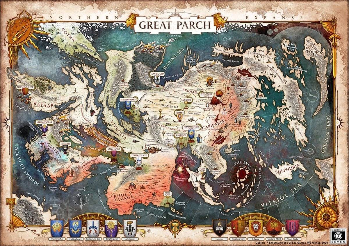 Age of Sigmar: Soulbound Is A Beautiful Power Fantasy That Still Has Cracks In Its Armor 2 Map of the world in Age of Sigmar