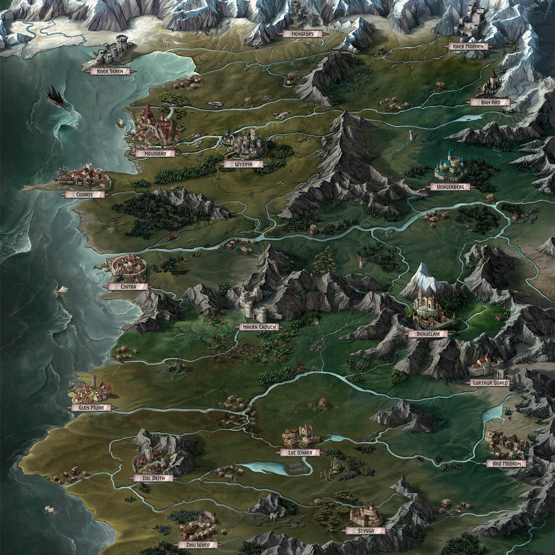 The Witcher: Old World Board Game Map