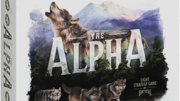 The Alpha's box features art of a wolf and the forest habitat in which the game takes place.
