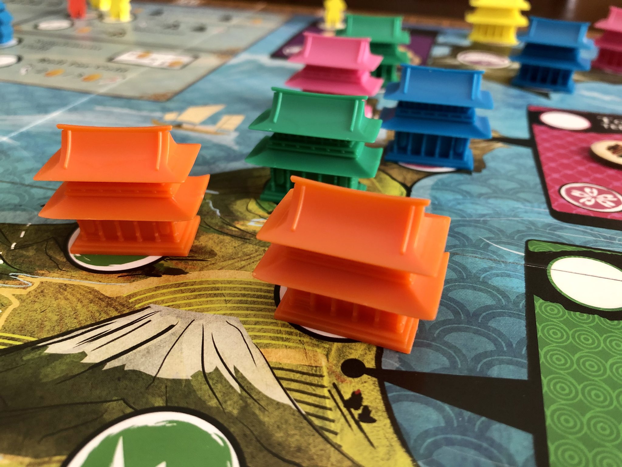 Jinja - A Beautiful Worker Placement Area Majority Game 6 Jinja shrines on the board
