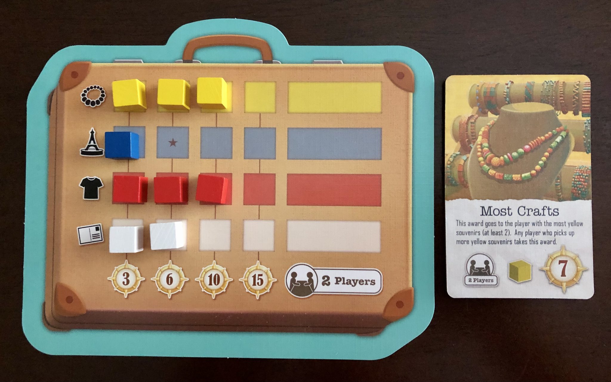 Trekking The World suitcase player board