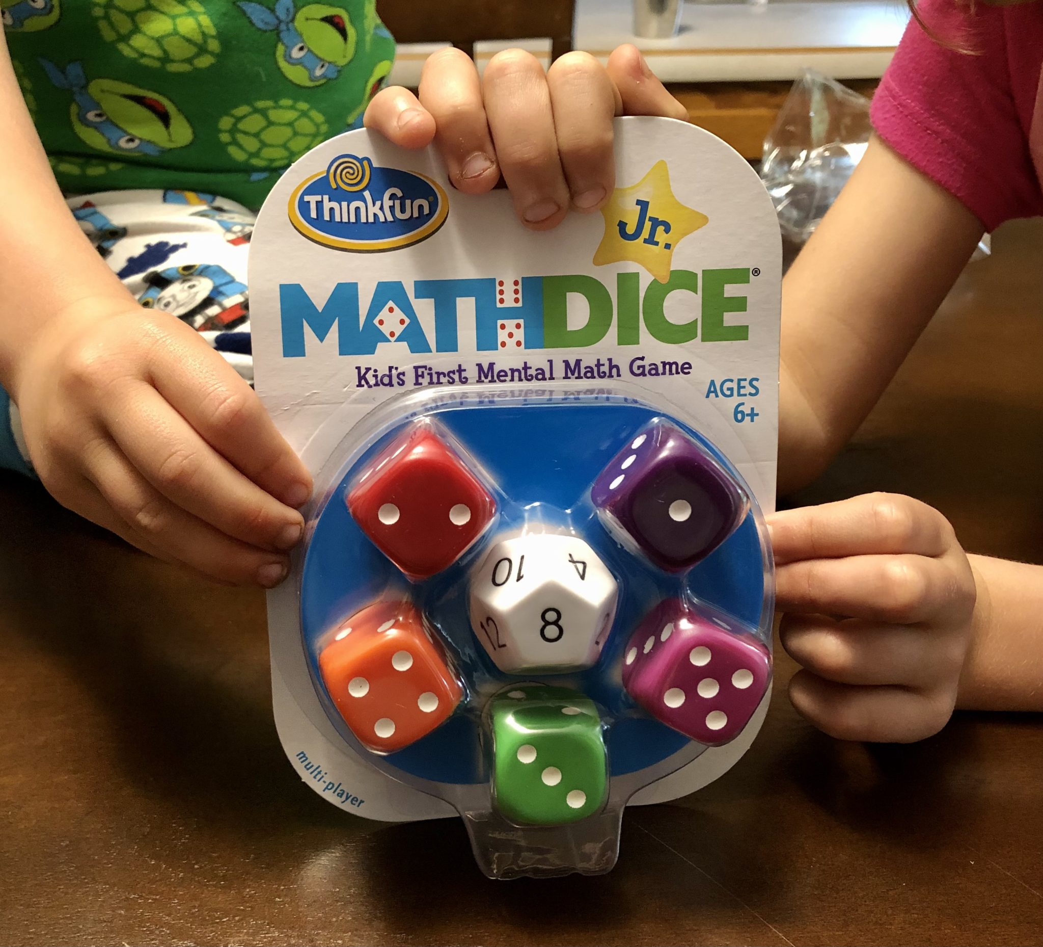 math dice jr. kids holding game