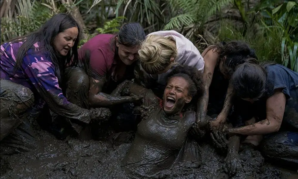 ‘The Wilds’ Explores Anger And Avoids Stereotypes, Part 2: Rachel 4 Jenna Clause, Shannon Berry, Mia Healy, Erana James, Sarah Pidgeon and Reign Edwards in The Wilds.