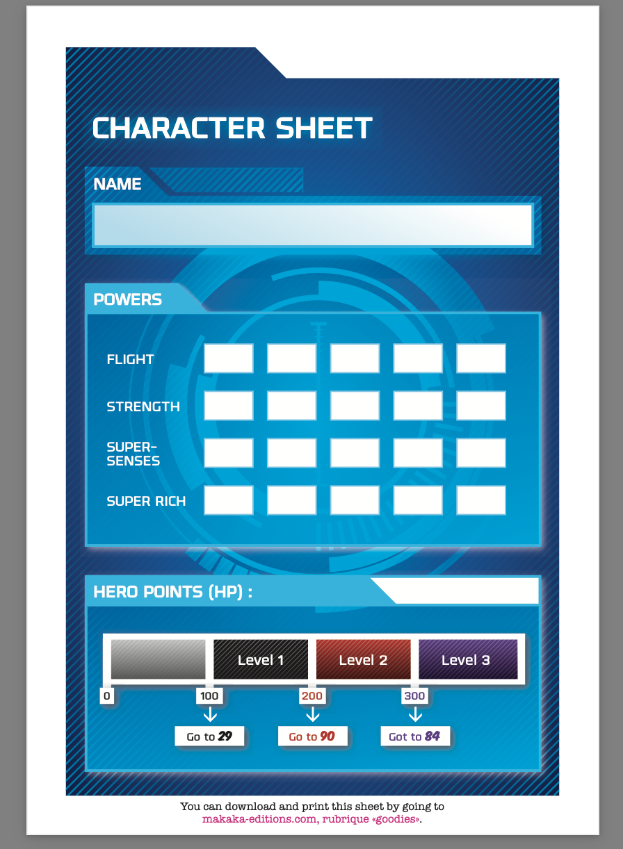 Mystery Adventure Graphic Novel Van Ryder Games - character sheet