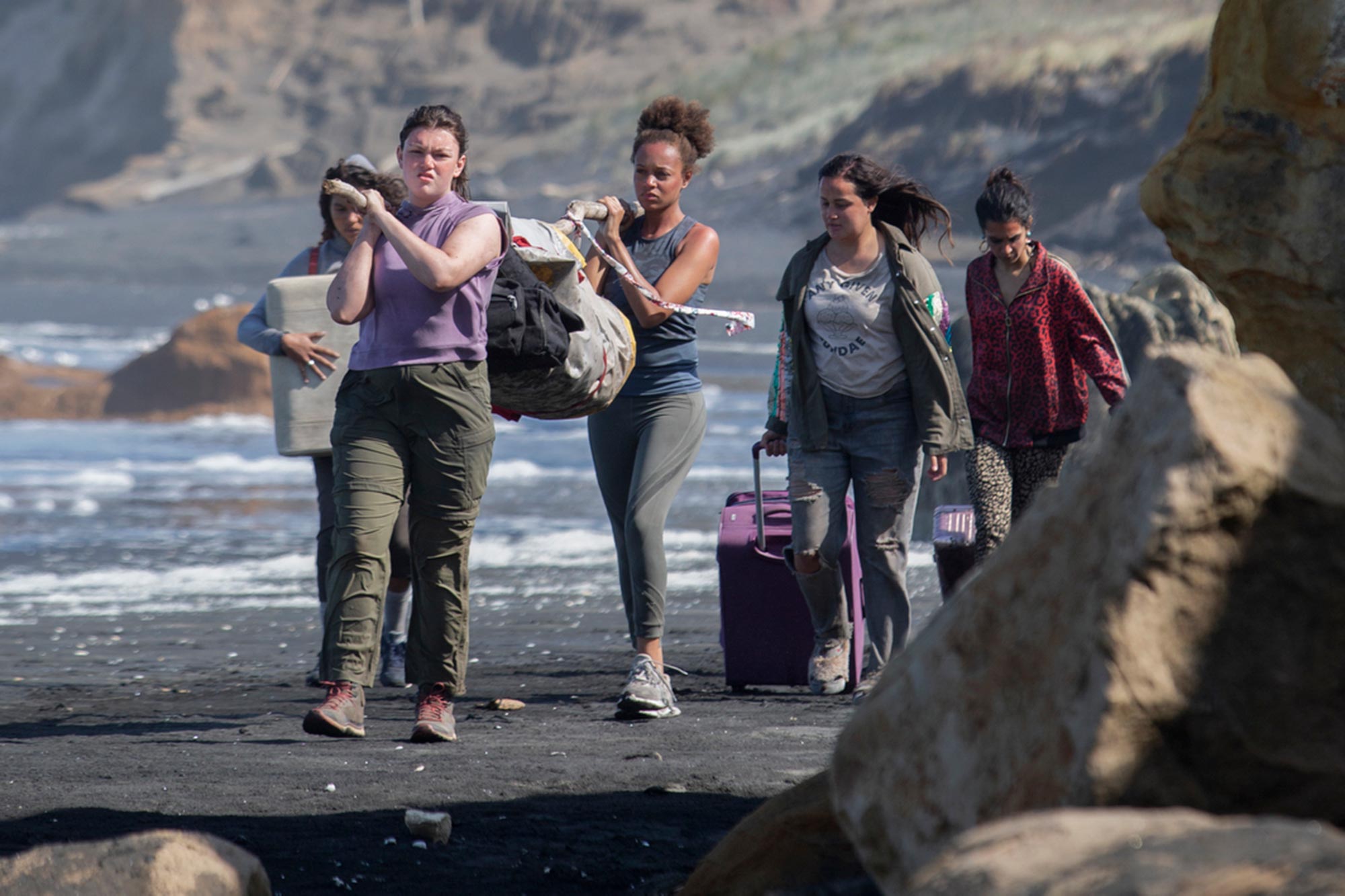 Dot leading the girls on the move to another location.