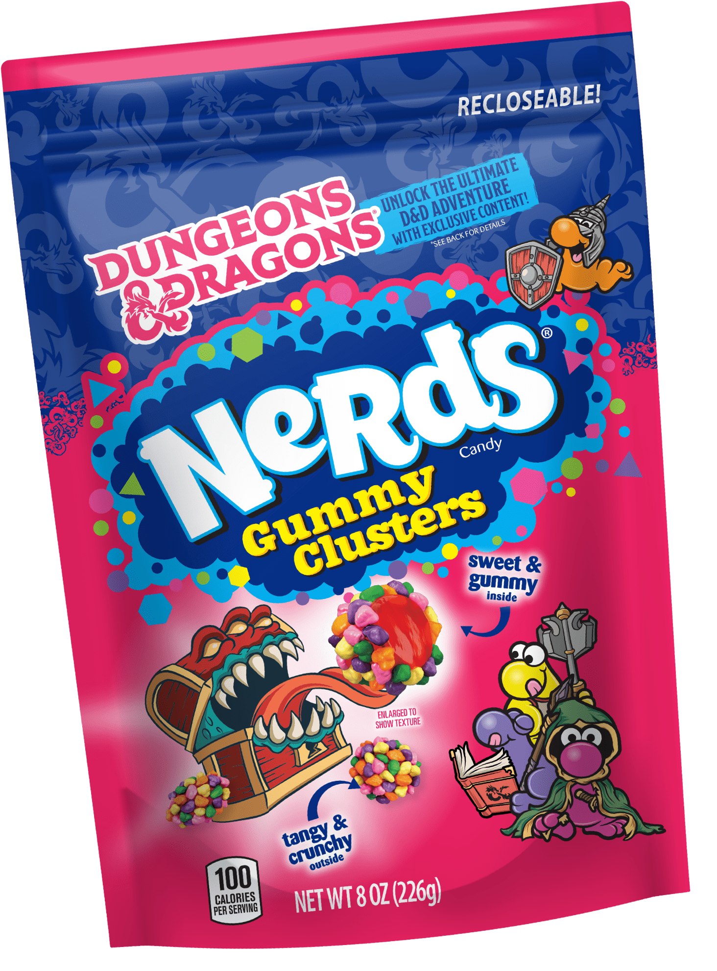 Nerds Gummy clusters with D&D branding