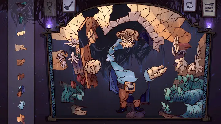 Mosaic Chronicles is a Gorgeous Stained Glass Puzzle Adventure 2 man in puzzle unfinished