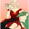 Daenerys Targaryen with her dragons