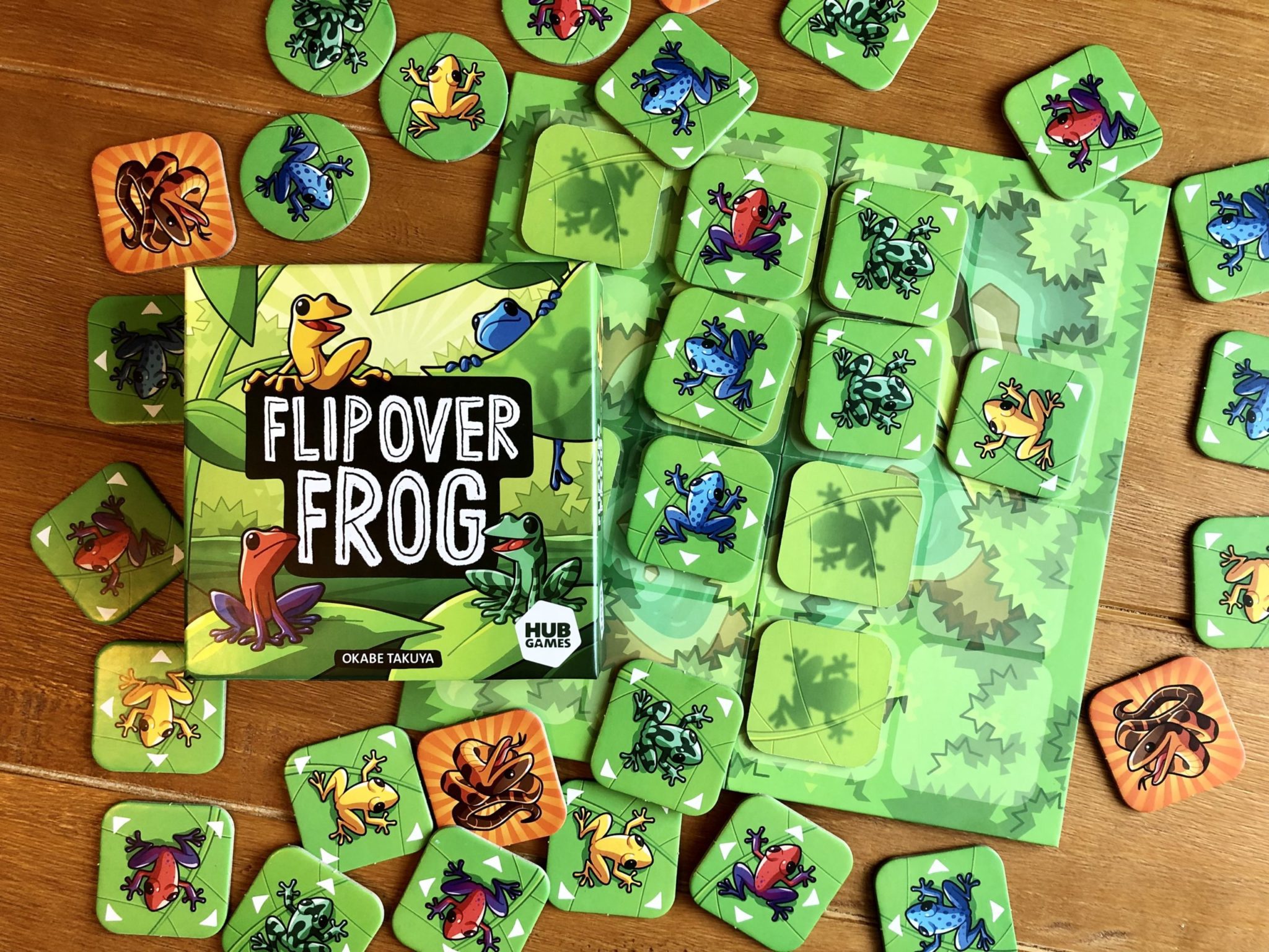 Flip Over Frog game with components
