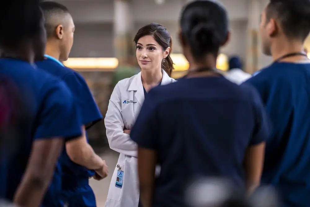 NEW AMSTERDAM -- "More Joy" Episode 401 -- Pictured: Janet Montgomery as Dr. Lauren Bloom -- (Photo by: Zach Dilgard/NBC)