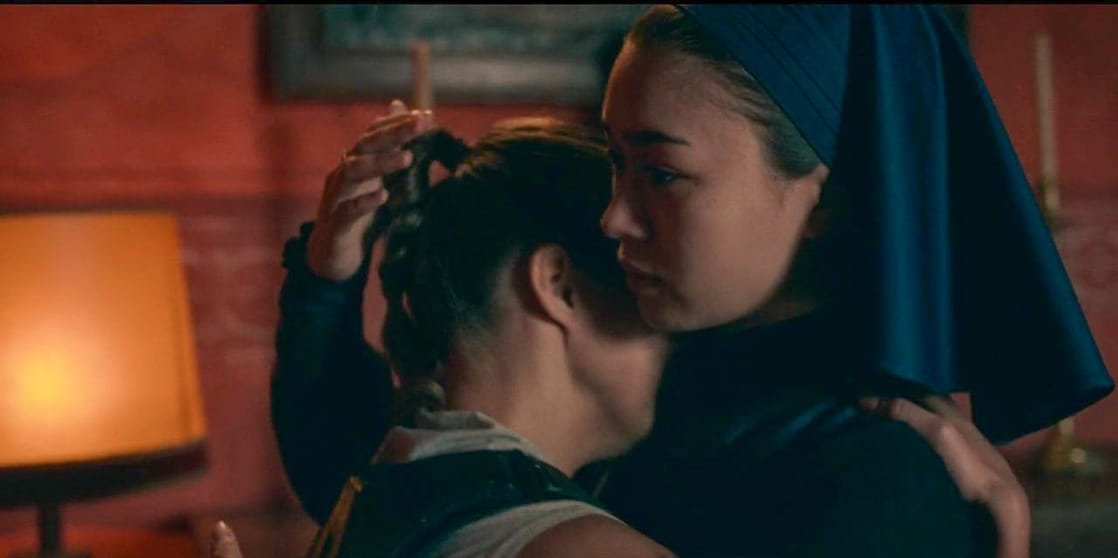 Alba Baptista and Kristina Tonteri-Young as Ava Silva and Sister Beatrice in Warrior Nun.