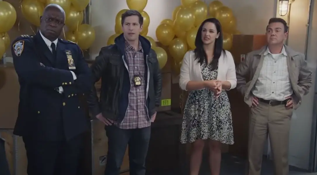 Holt, Jake, Amy, and Boyle from the Brooklyn Nine-Nine finale