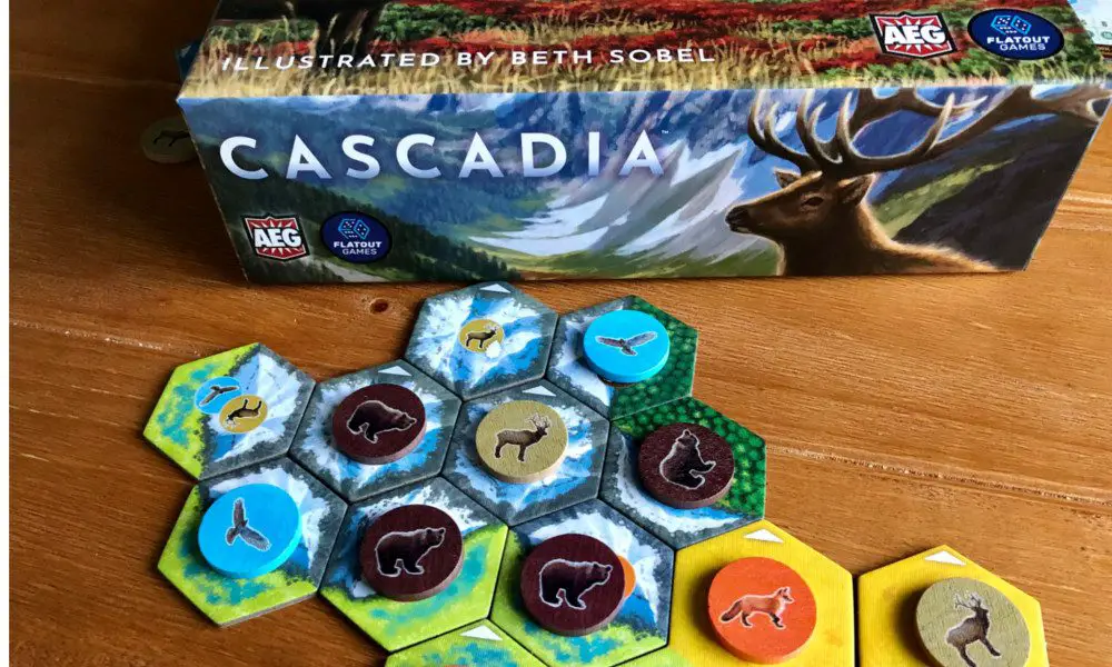 Cascadia game on the table
