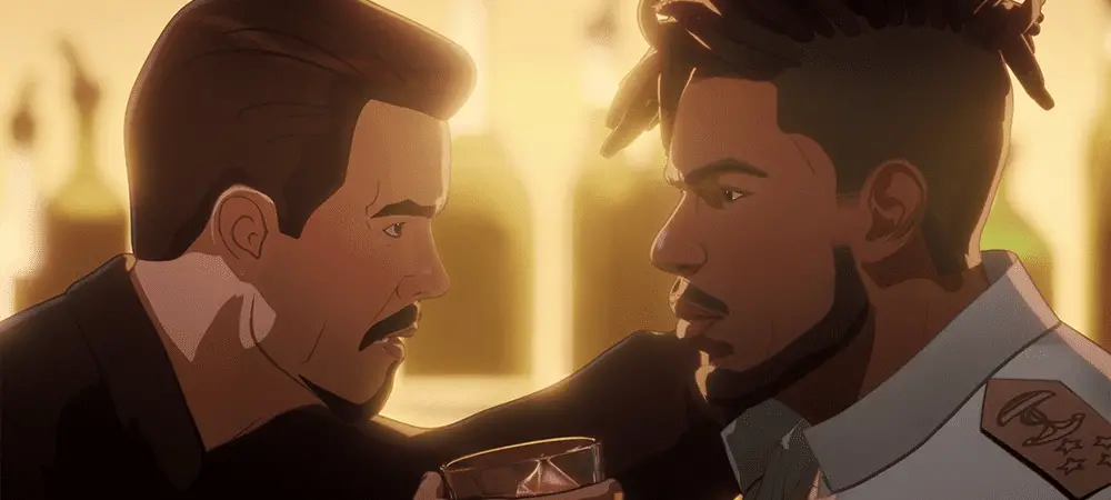Tony Stark and Erik "Killmonger" Stevens in What If...? S01E06