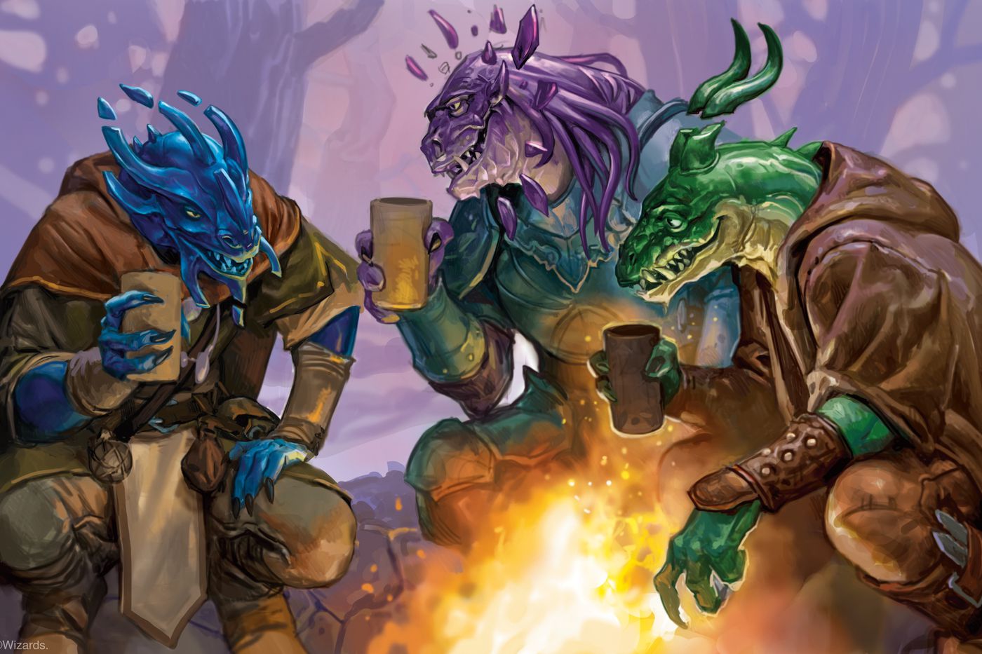  Fizban's Treasury of Dragons dragonborn having a drink