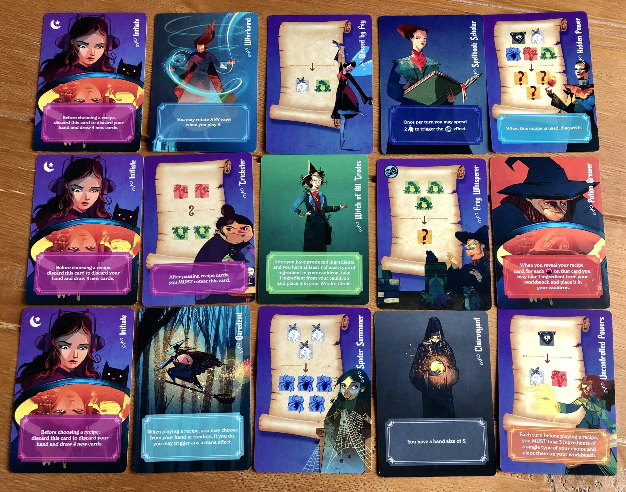 Whirling Witchcraft character cards
