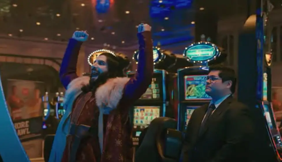 Guillermo and Nandor at a casino from What We Do in the Shadows