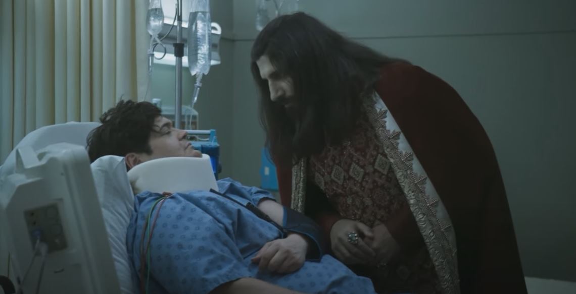 Nandor visiting Guillermo in the hospital during What We Do in the Shadows
