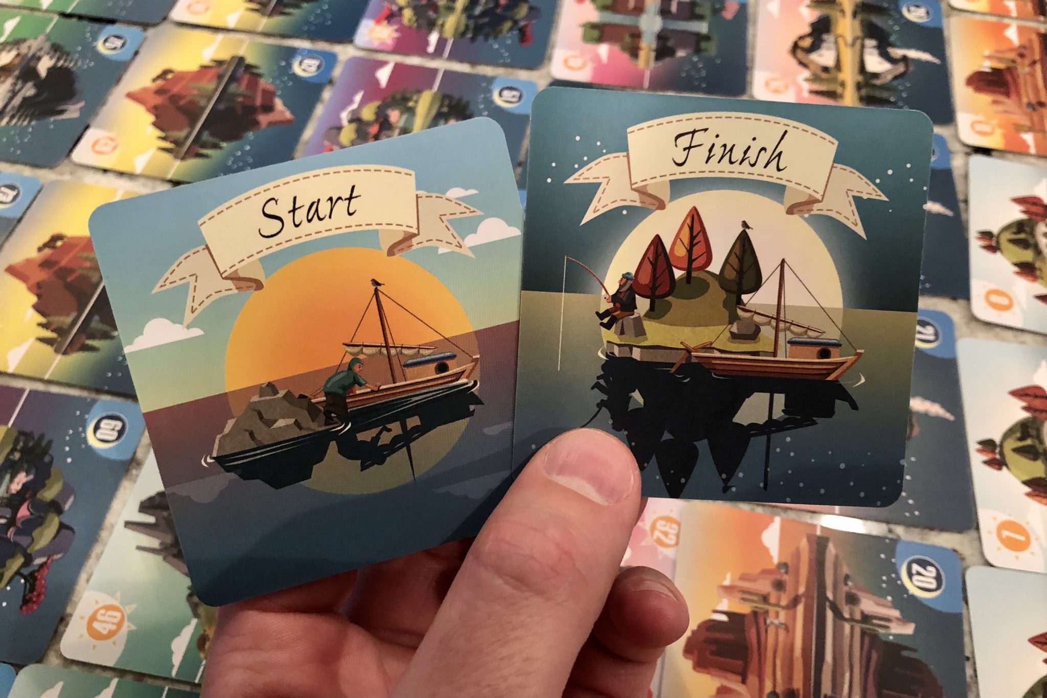 Tranquility start and finish cards