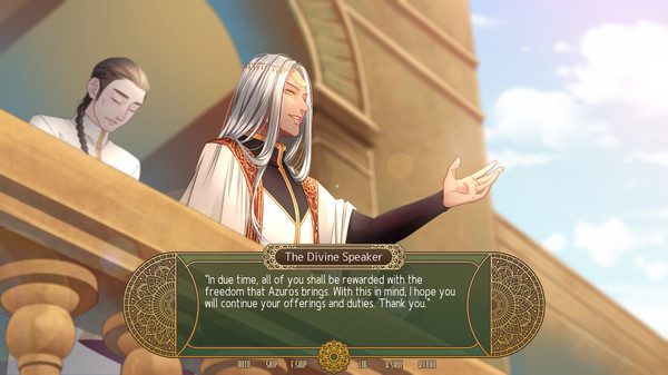 Visual Novel The Divine Speaker Defies Destiny 2 the speaker talking to a crowd