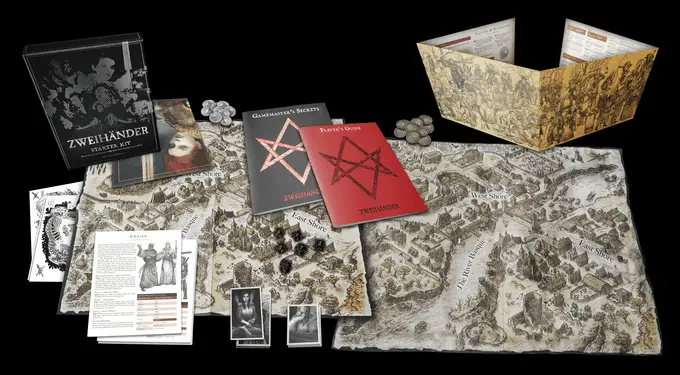 Andrews McMeel Publishing Launches 'Zweihänder RPG Starter Kit' Kickstarter Campaign 5 Zweihander Starter Set Black Box contets