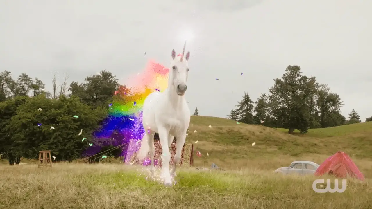 A unicorn, on its way to commit a murder