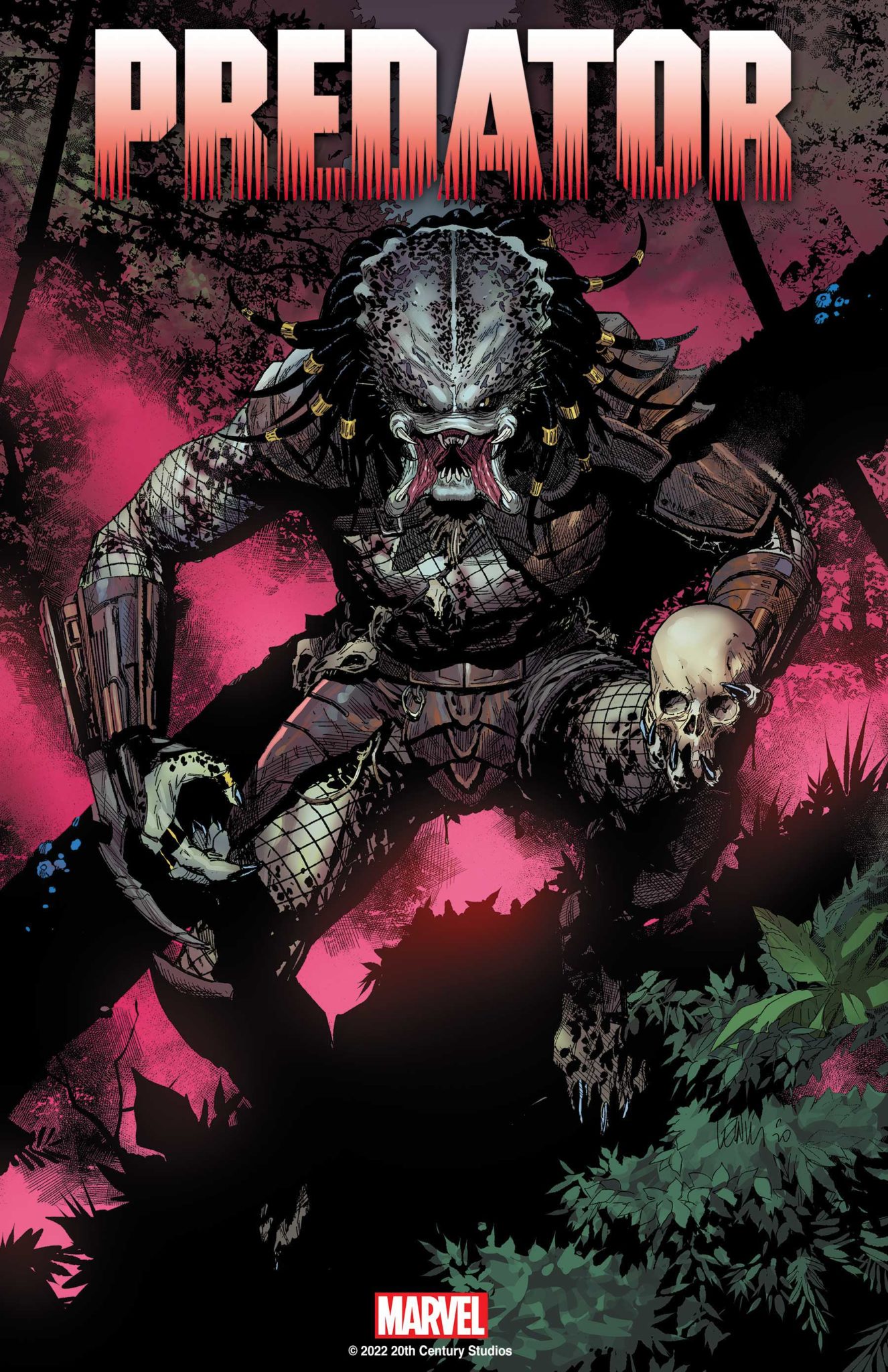 The Predator's Hunt Brings Him To The Marvel Universe In New Series 4 Predator #1 cover art