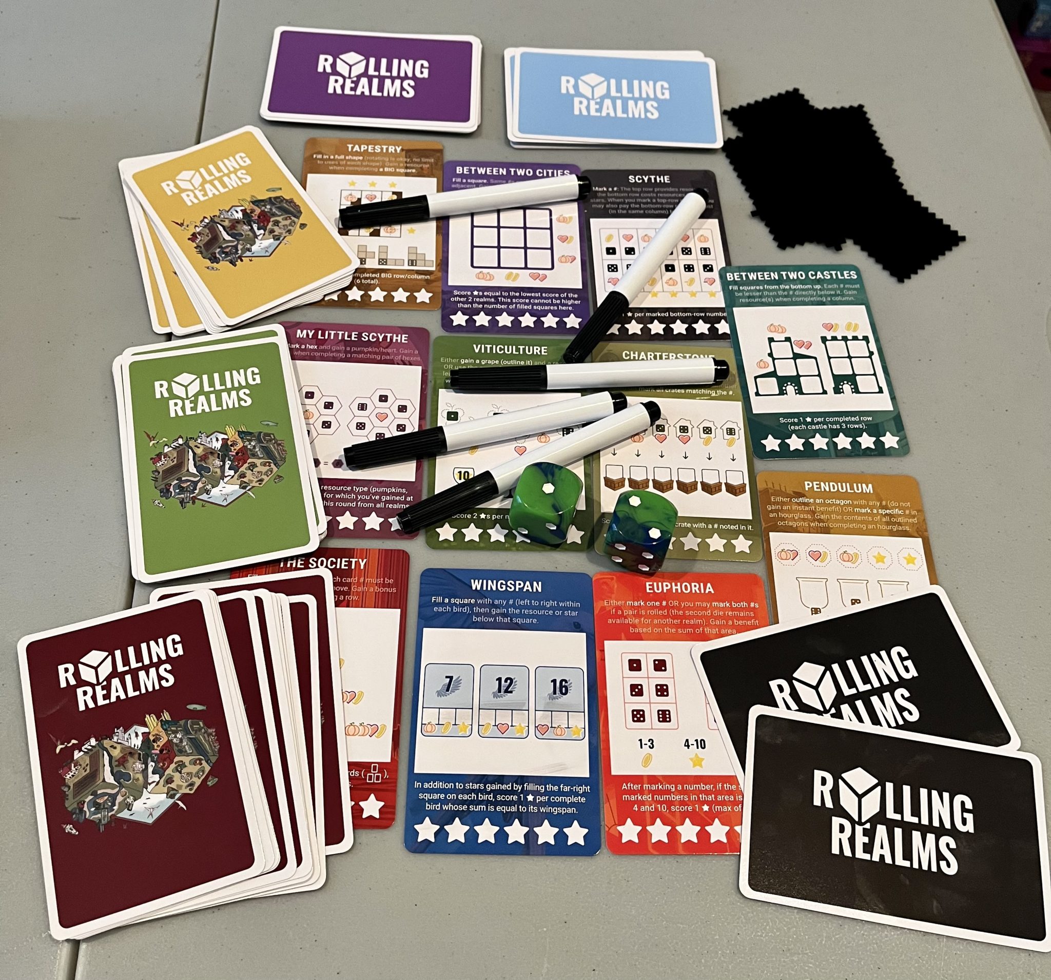 Rolling Realms Highlights Eleven Stonemaier Titles In One Game 6 Rolling Realms components