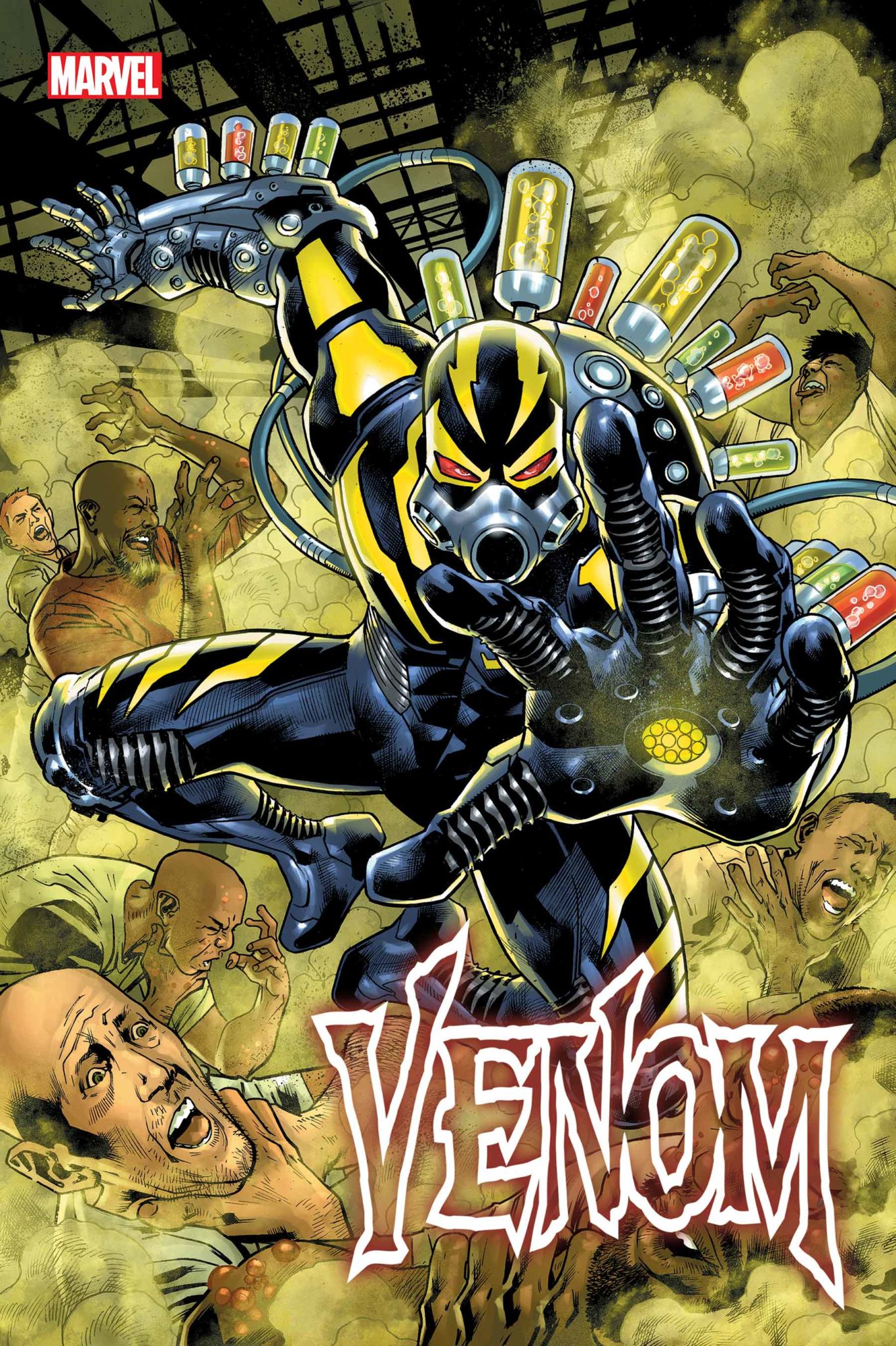 Venom #11 cover showing Sleeper Agent and his many choking victime