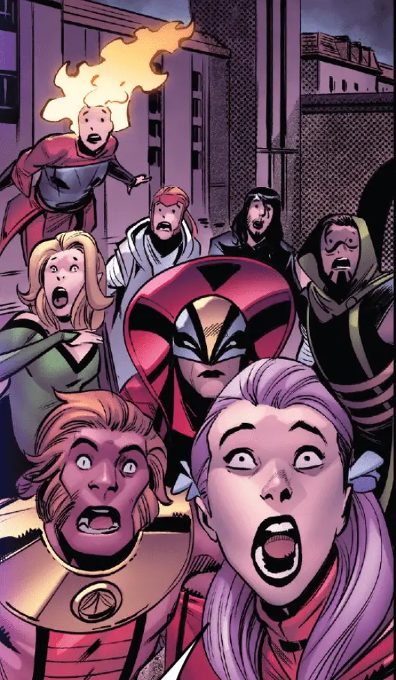 Reaction art from Knights of X #3