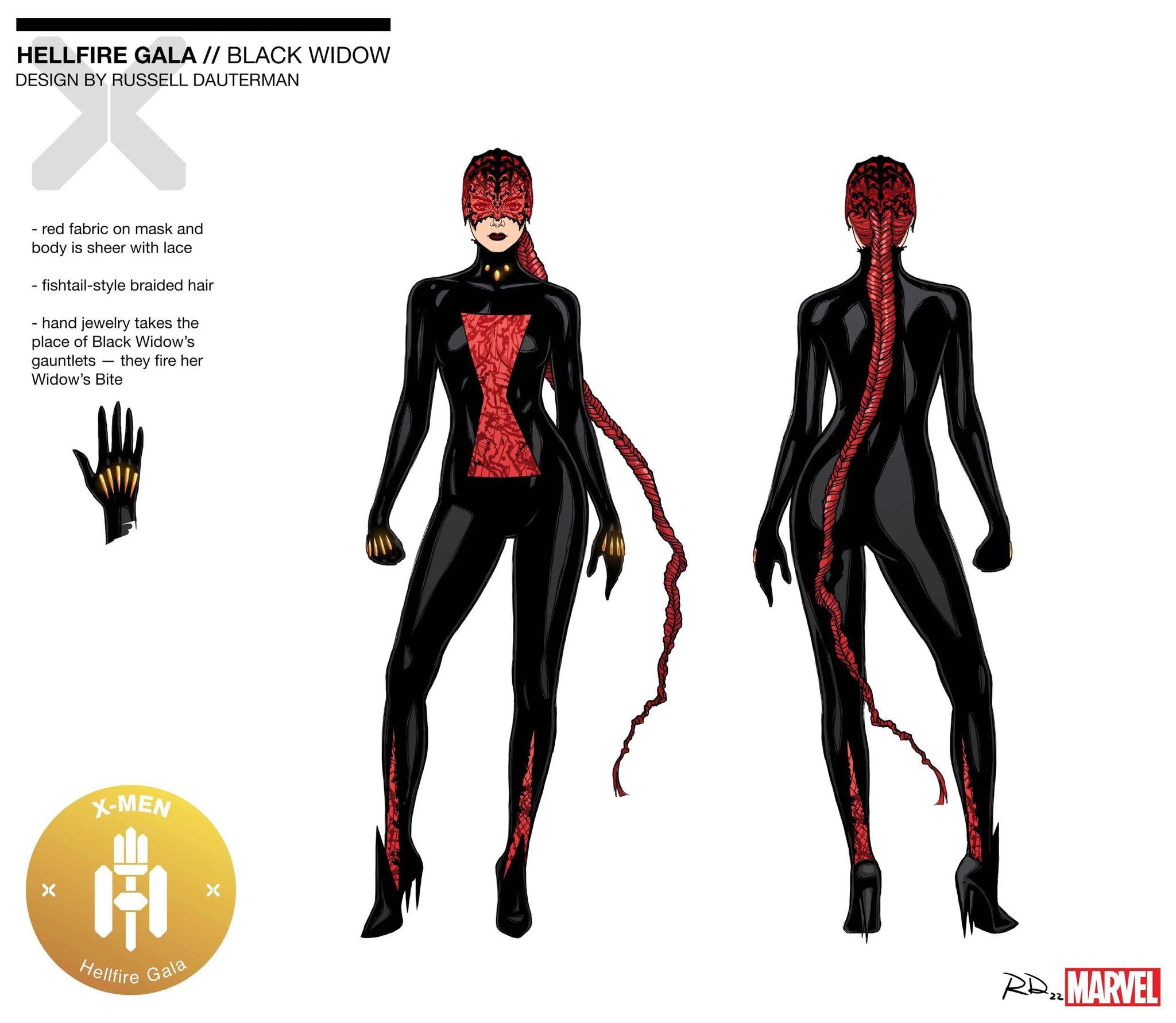 Black Widow Hellfire Gala look