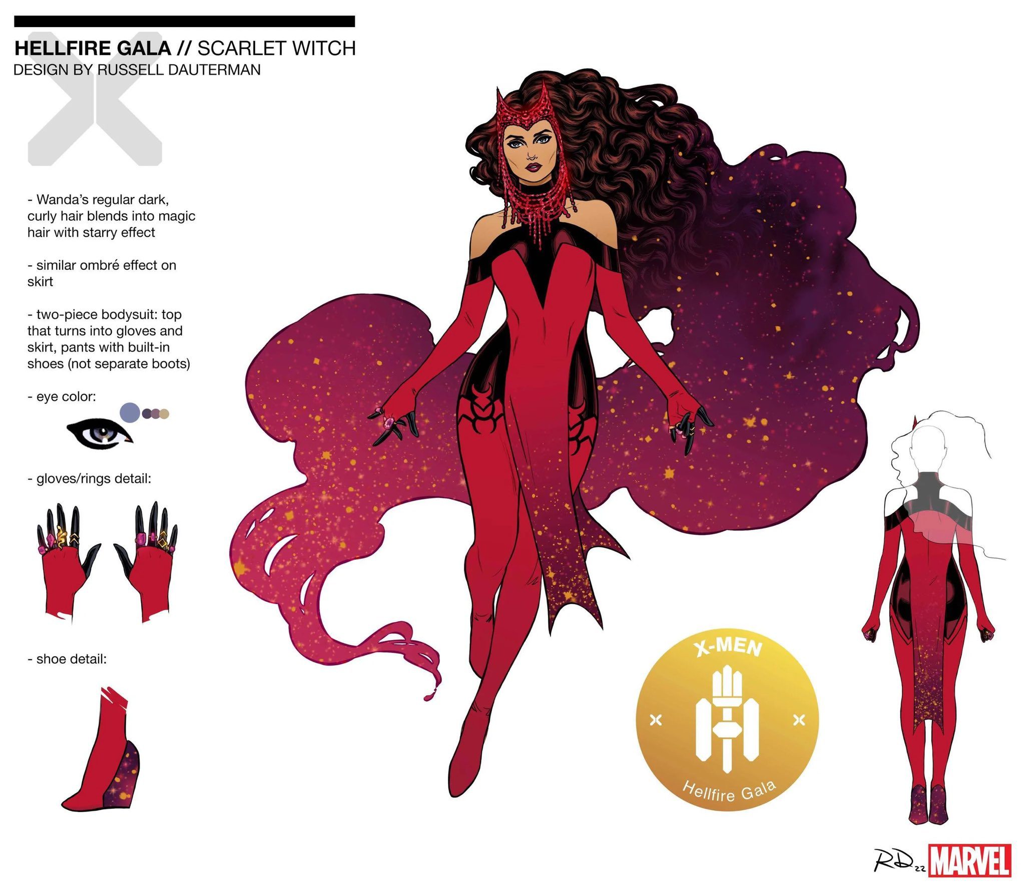 Scarlet Witch Hellfire Gala look