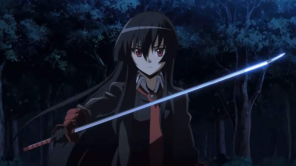 Akame wielding the katana Murasame