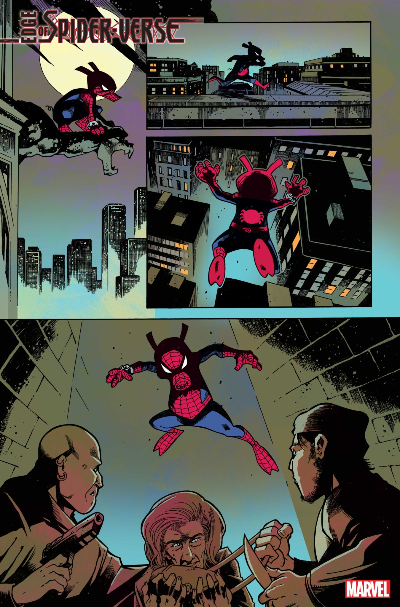 Edge of Spider-Verse #4 Interior with Spinstress with Spider-Ham