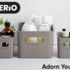 superio ribbed organizers with various bathroom products in them