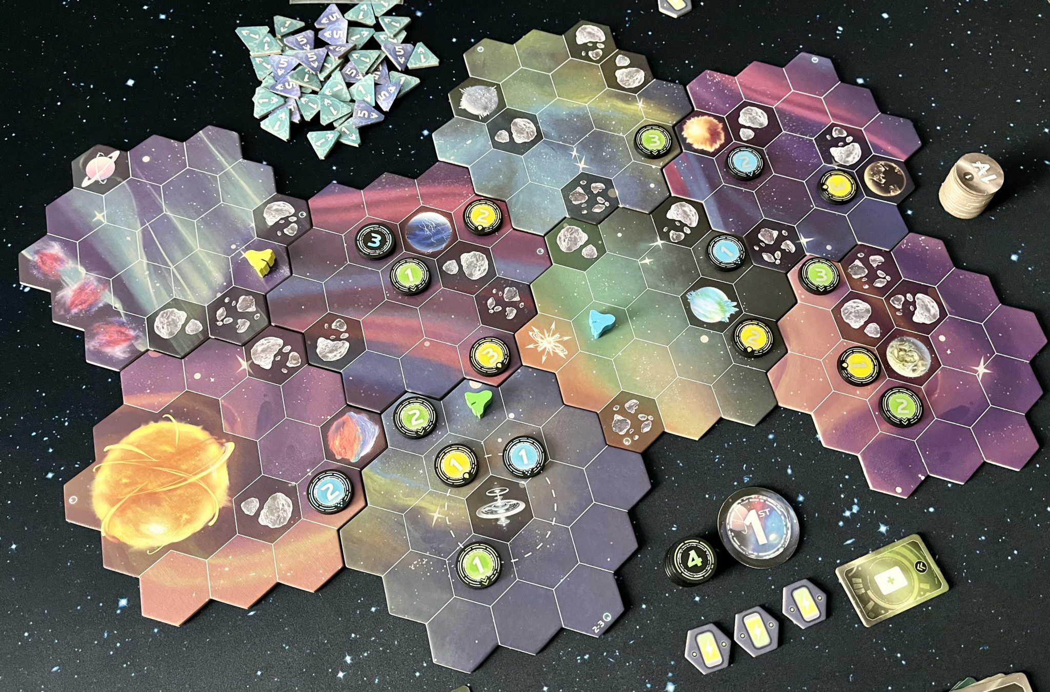 'Wormholes' Is The Best Fast-paced Network Building Game 2 Wormholes board and map on the table