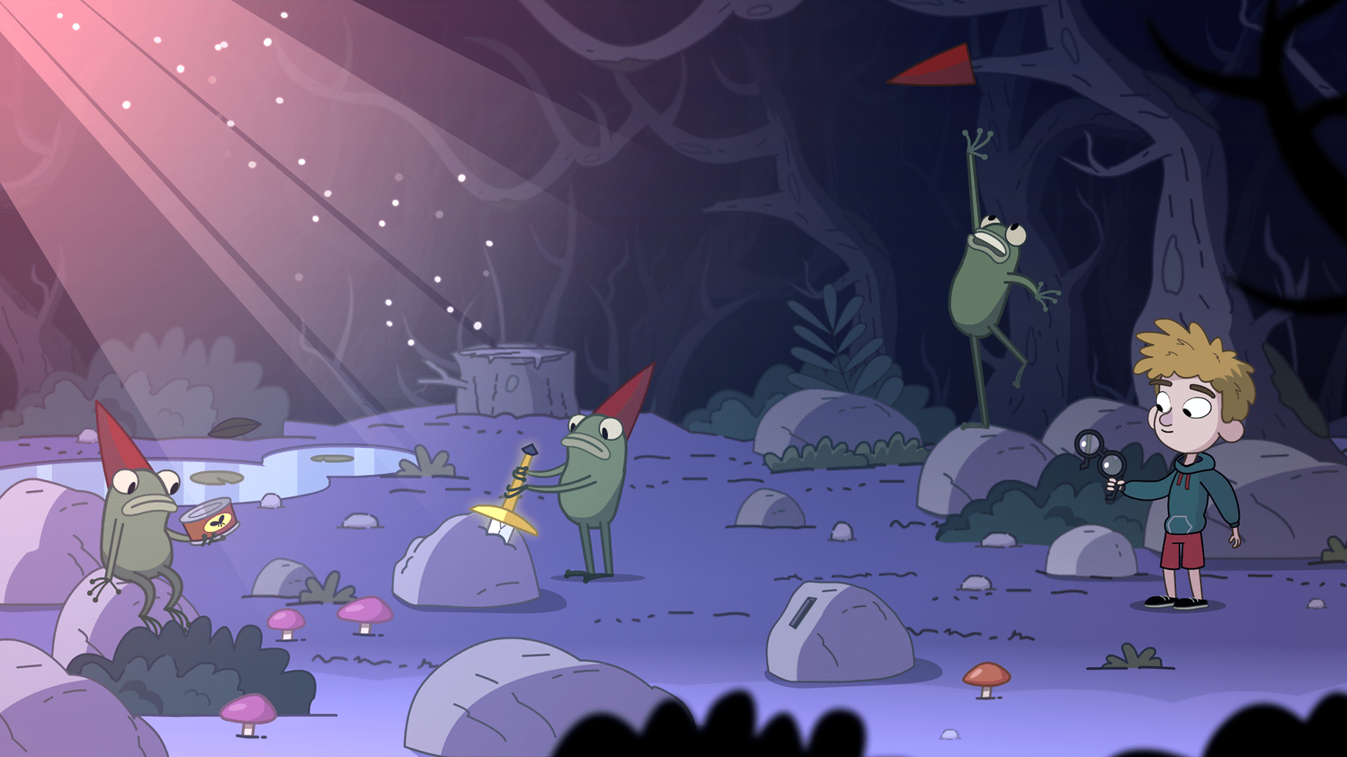 Lost In Play Is A Charming And Surreal Journey 2 frogs and toto in a forest area